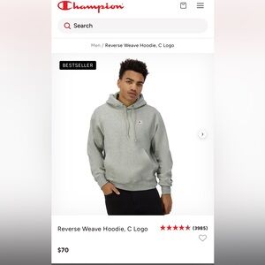 Champion Reverse Weave Hoodie in light grey :)